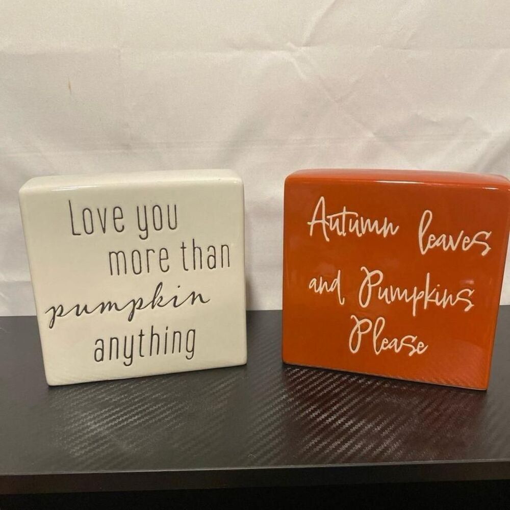 Fall harvest‎ autumn block glass home decor